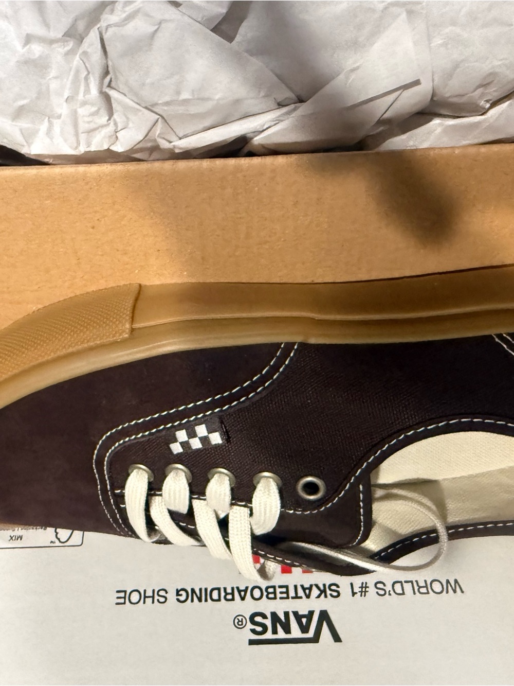 Vans Men’s Dark Brown Canvas Low-Top Sneakers with Gum Sole